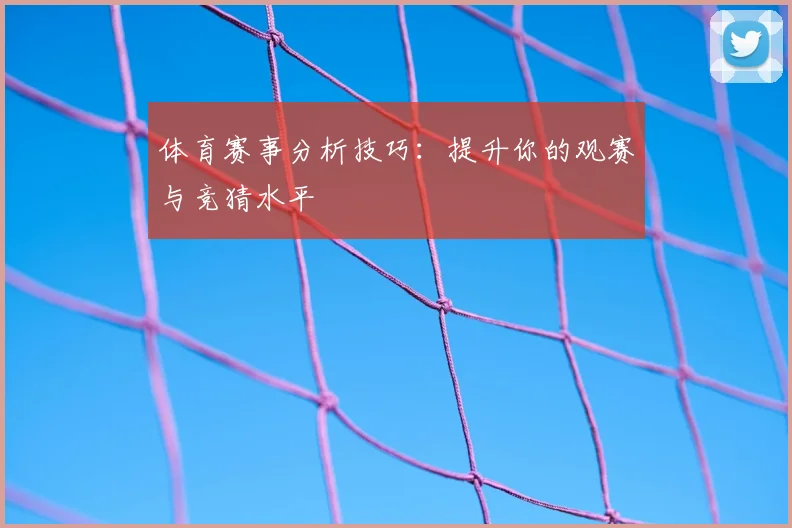 体育赛事分析技巧：提升你的观赛与竞猜水平